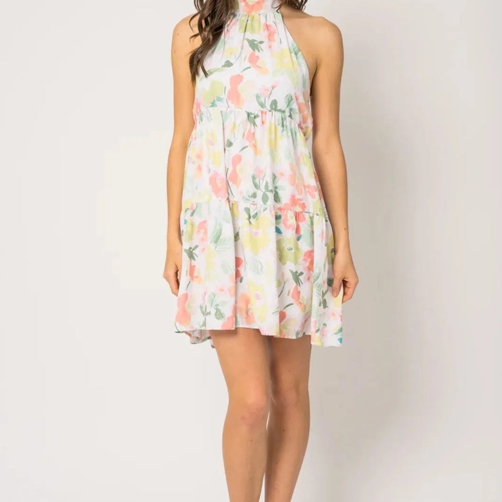 Chic Floral Sleeveless Mini Dress